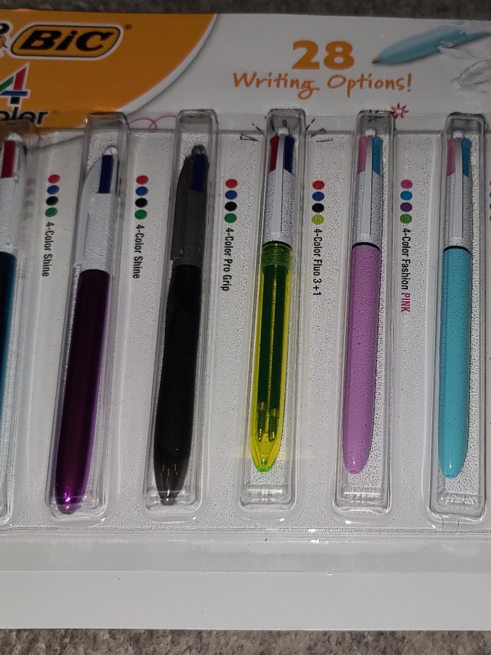 BIC 4-Color Retractable Ballpoint Pens Variety Pack containing 7 distinct multi-